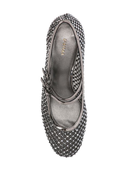 Gray heeled shoes with rhinestones Le Silla | 1360C050RBPPSTE922